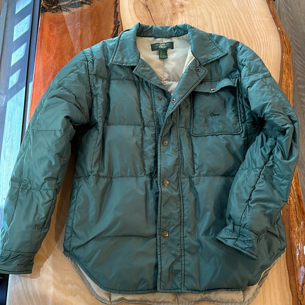 Orvis small boyfriend fit down button up jacket
